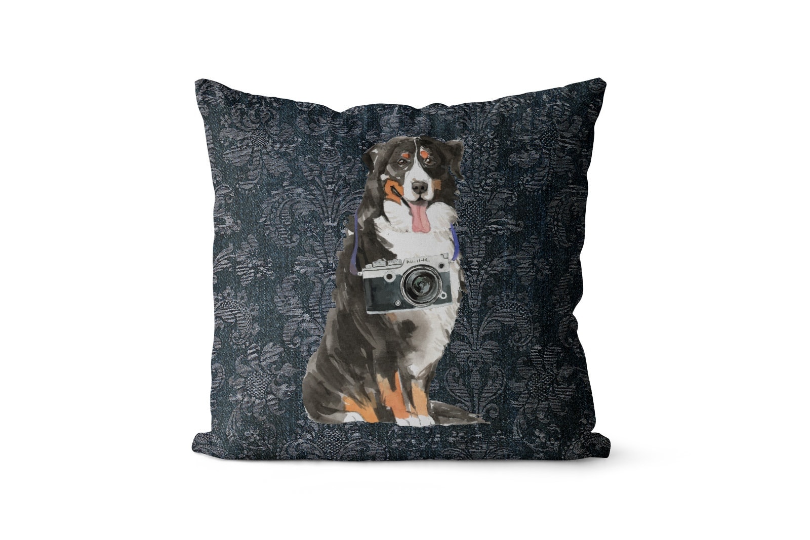 Bernese Mountain Dog dog Inspired Denim Style Throw Pillow Cushion - Travel collection 8 Bernese Mountain Dog dog Inspired Denim Style Throw Pillow Cushion - Travel collection - Image 7