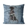 Black Lab dog Inspired Denim Style Throw Pillow Cushion - Travel collection