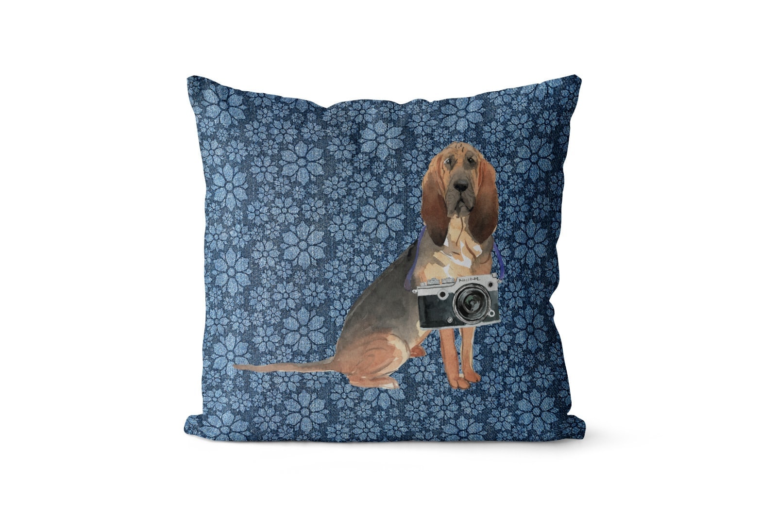 BloodHound dog Inspired Denim Style Throw Pillow Cushion - Travel collection 9 BloodHound dog Inspired Denim Style Throw Pillow Cushion - Travel collection - Image 8