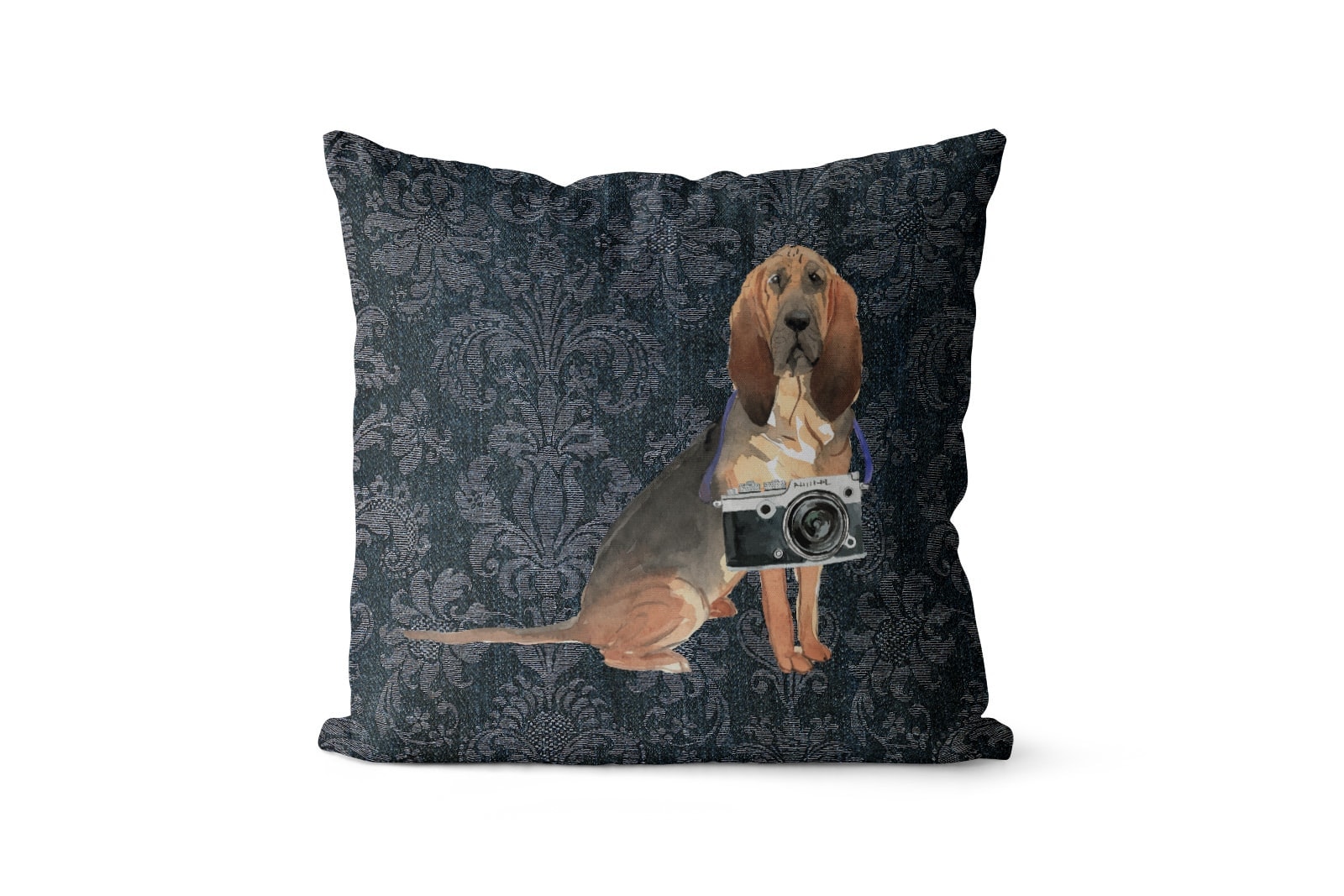 BloodHound dog Inspired Denim Style Throw Pillow Cushion - Travel collection 8 BloodHound dog Inspired Denim Style Throw Pillow Cushion - Travel collection - Image 7