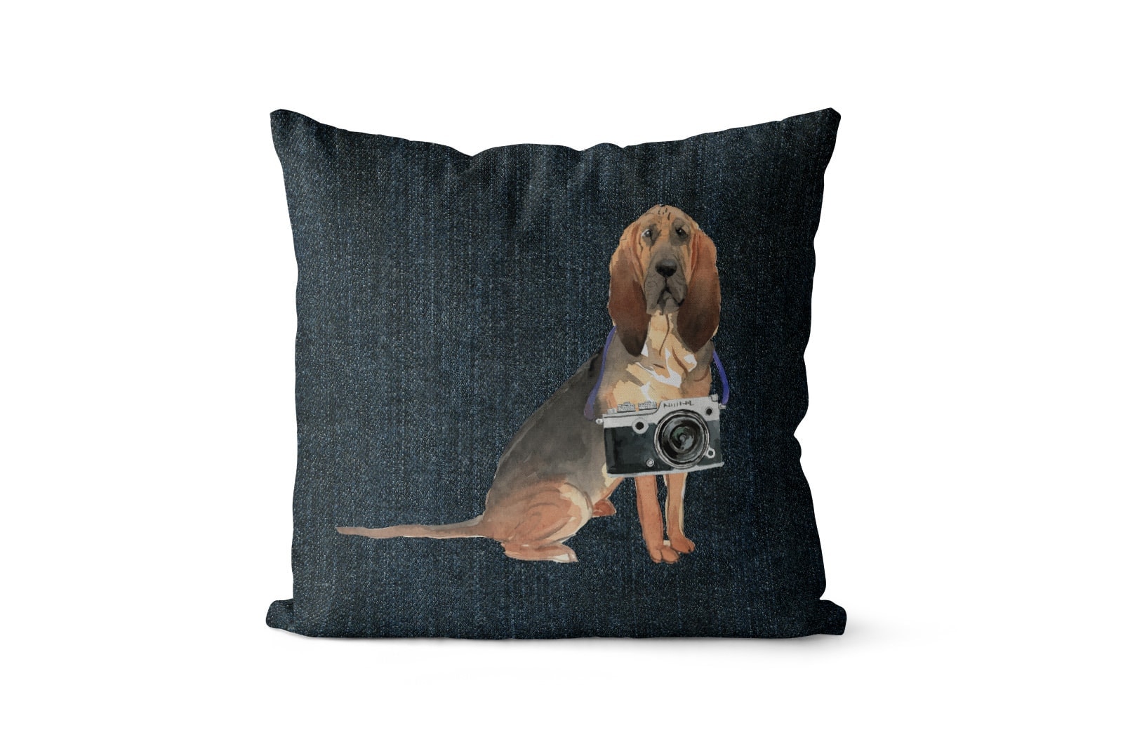 BloodHound dog Inspired Denim Style Throw Pillow Cushion - Travel collection 7 BloodHound dog Inspired Denim Style Throw Pillow Cushion - Travel collection - Image 6