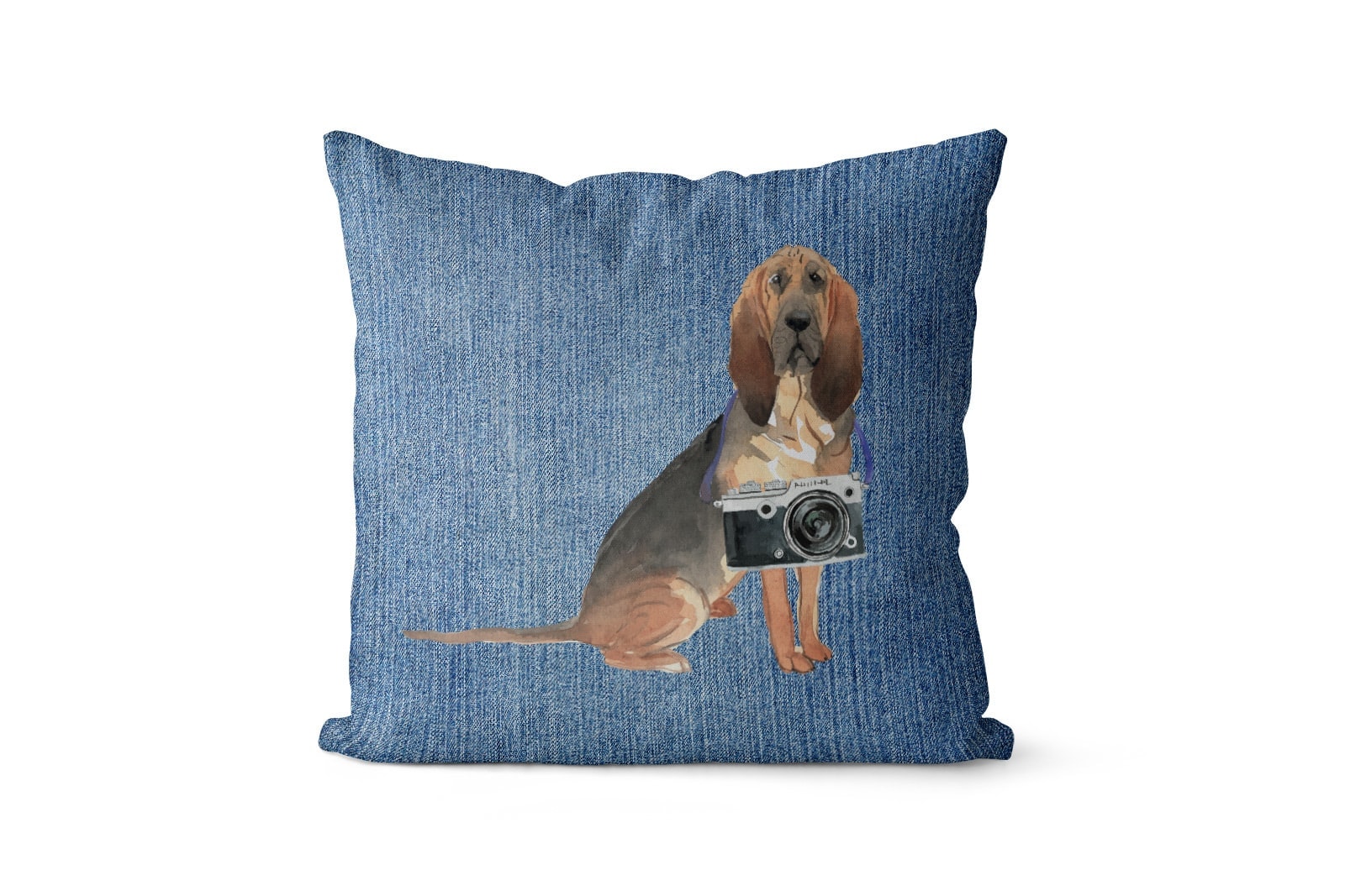 BloodHound dog Inspired Denim Style Throw Pillow Cushion - Travel collection 6 BloodHound dog Inspired Denim Style Throw Pillow Cushion - Travel collection - Image 5