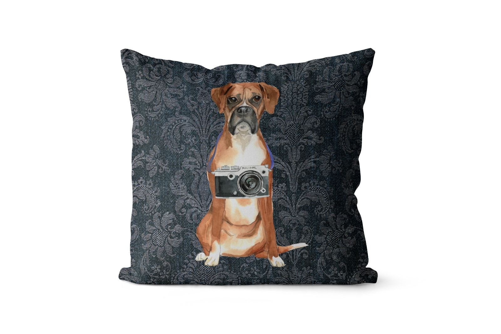 Boxer dog Inspired Denim Style Throw Pillow Cushion - Travel collection 8 Boxer dog Inspired Denim Style Throw Pillow Cushion - Travel collection - Image 7