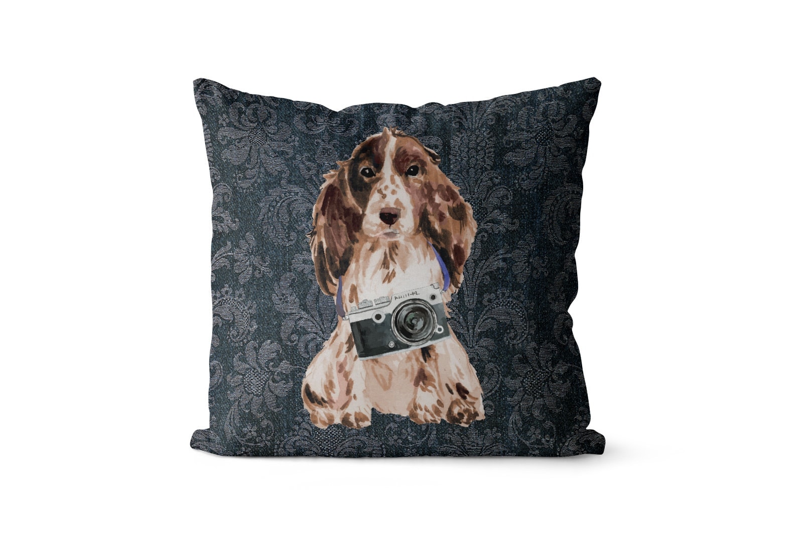 Brown Cocker Spaniel dog Inspired Denim Style Throw Pillow Cushion - Travel collection 9 Brown Cocker Spaniel dog Inspired Denim Style Throw Pillow Cushion - Travel collection - Image 7