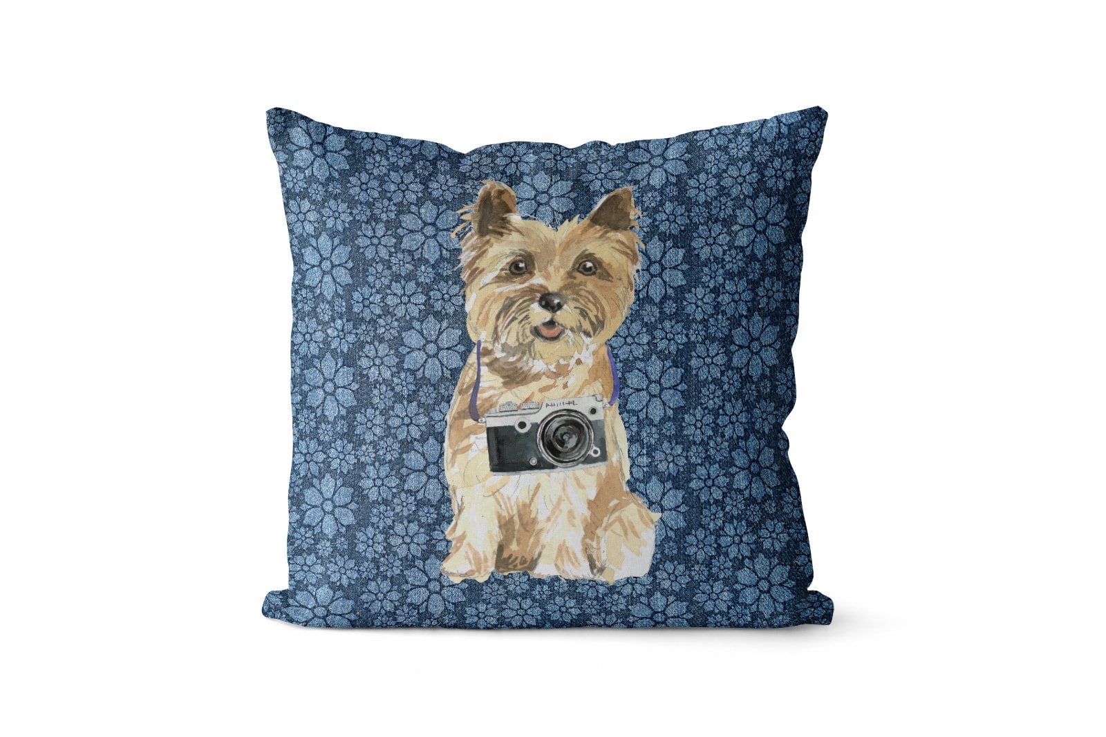 Cairn Terrier dog Inspired Denim Style Throw Pillow Cushion - Travel collection 10 Cairn Terrier dog Inspired Denim Style Throw Pillow Cushion - Travel collection - Image 9