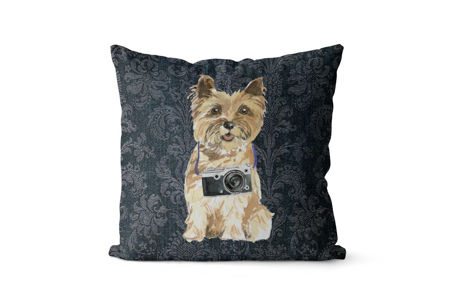 Cairn Terrier dog Inspired Denim Style Throw Pillow Cushion - Travel collection 9 Cairn Terrier dog Inspired Denim Style Throw Pillow Cushion - Travel collection - Image 8