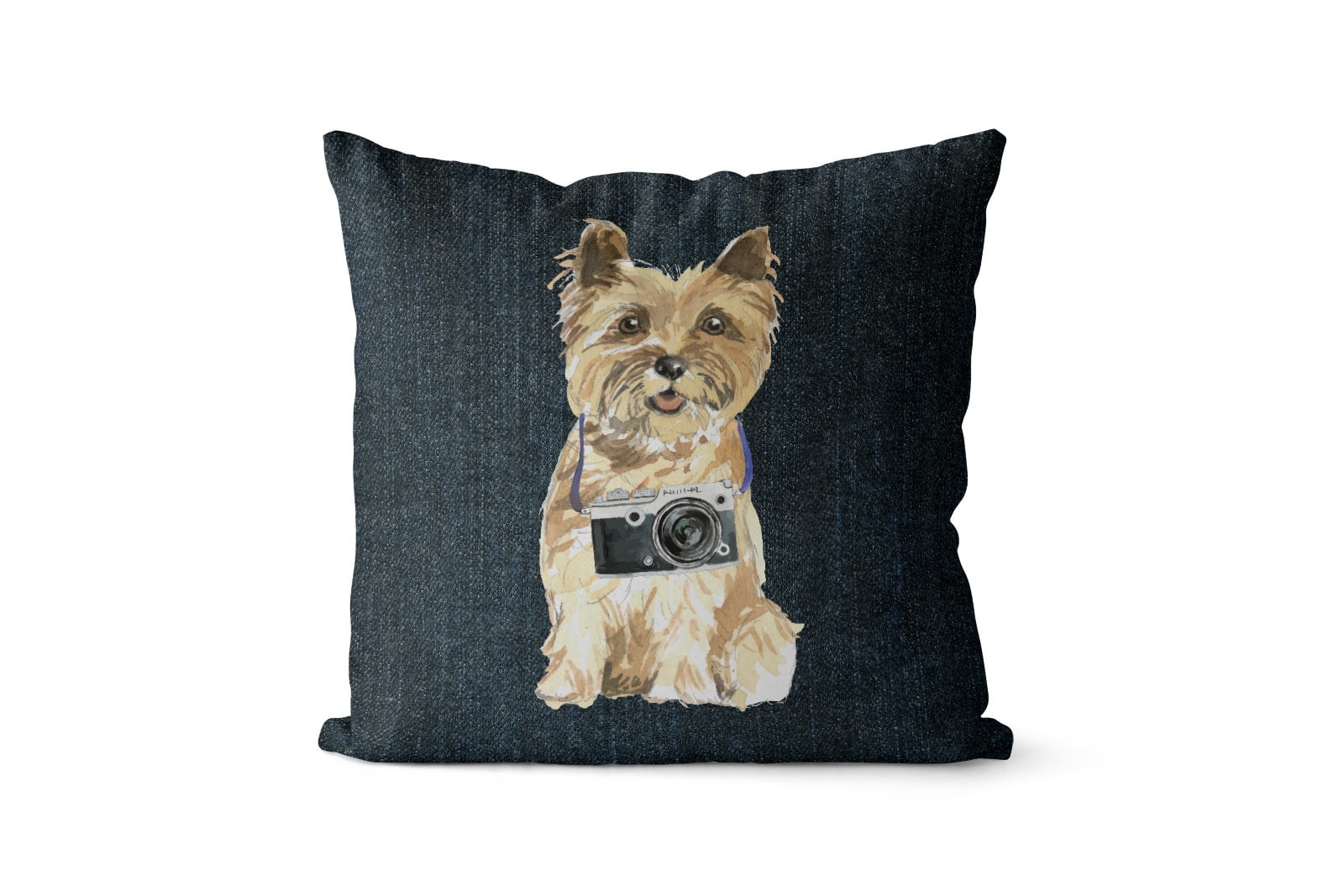 Cairn Terrier dog Inspired Denim Style Throw Pillow Cushion - Travel collection 8 Cairn Terrier dog Inspired Denim Style Throw Pillow Cushion - Travel collection - Image 7