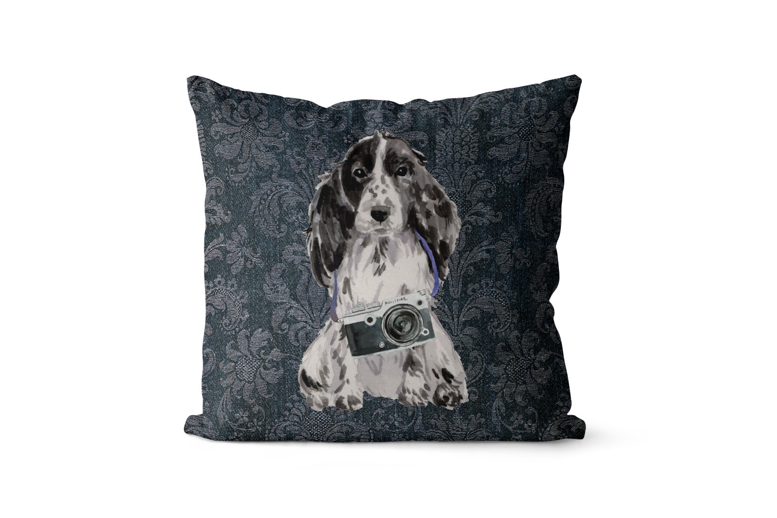 Cocker Spaniel dog Inspired Denim Style Throw Pillow Cushion - Travel collection 9 Cocker Spaniel dog Inspired Denim Style Throw Pillow Cushion - Travel collection - Image 8