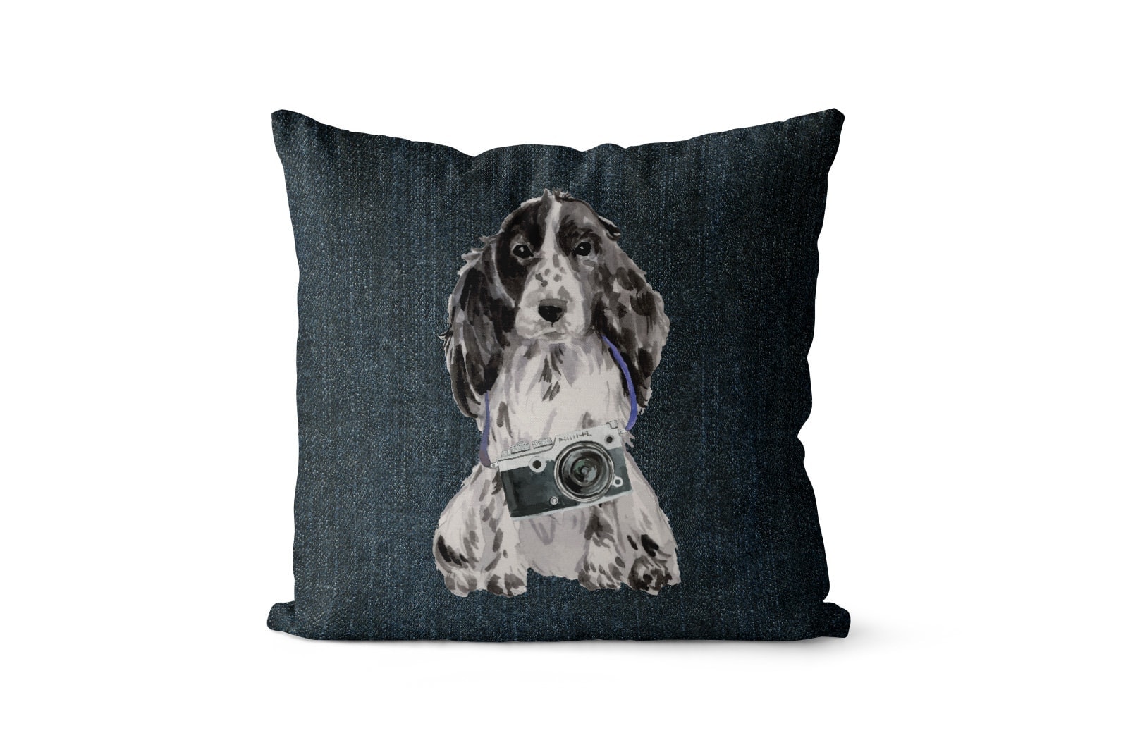 Cocker Spaniel dog Inspired Denim Style Throw Pillow Cushion - Travel collection 8 Cocker Spaniel dog Inspired Denim Style Throw Pillow Cushion - Travel collection - Image 7