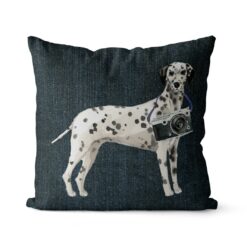Adventure is out there cushion Dalmatian Dark Denim front view