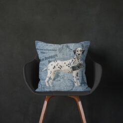 Adventure is out there cushion Dalmatian Faded Ephemera Denim black chair