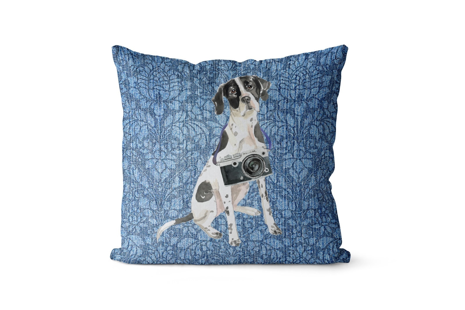 English Pointer dog Inspired Denim Style Throw Pillow Cushion - Travel collection 11 English Pointer dog Inspired Denim Style Throw Pillow Cushion - Travel collection - Image 10