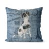 Adventure is out there cushion English Pointer Faded Ephemera Denim front view