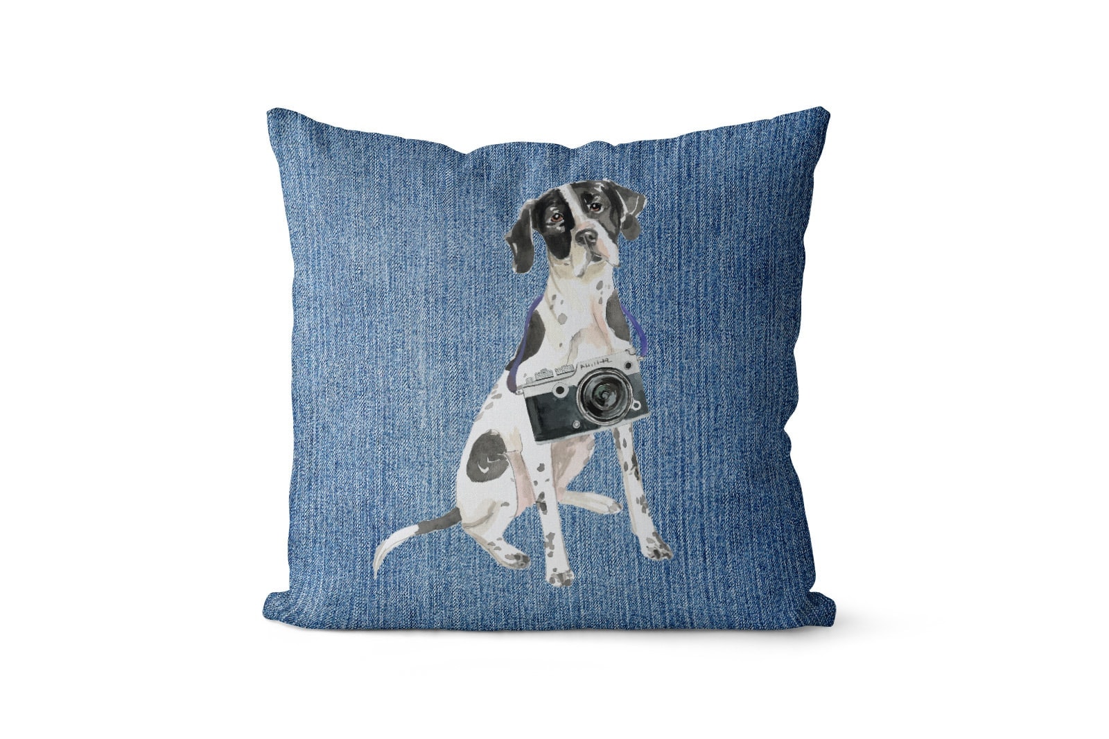 English Pointer dog Inspired Denim Style Throw Pillow Cushion - Travel collection 7 English Pointer dog Inspired Denim Style Throw Pillow Cushion - Travel collection - Image 6