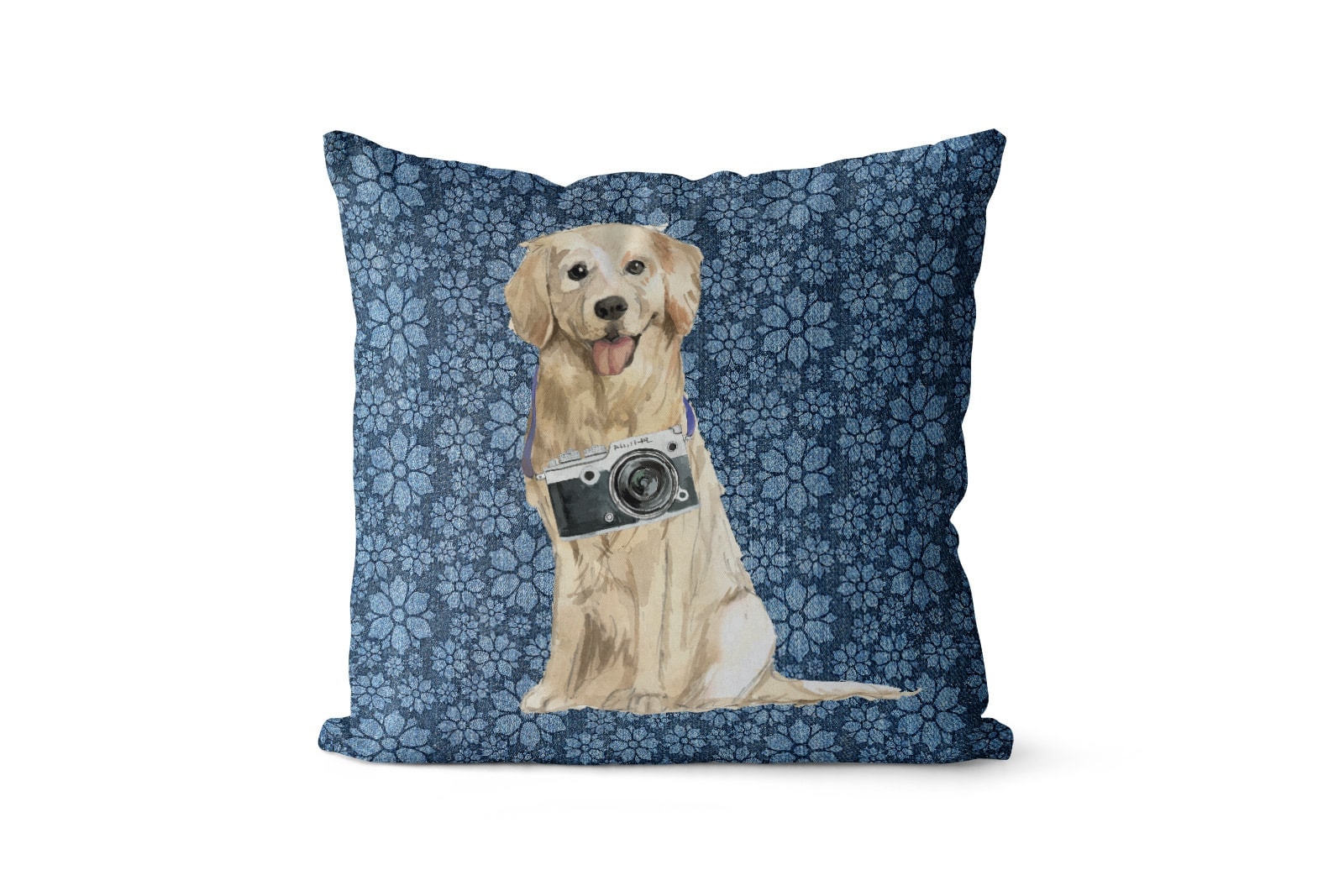 Golden Retriever dog Inspired Denim Style Throw Pillow Cushion - Travel collection 11 Golden Retriever dog Inspired Denim Style Throw Pillow Cushion - Travel collection - Image 9