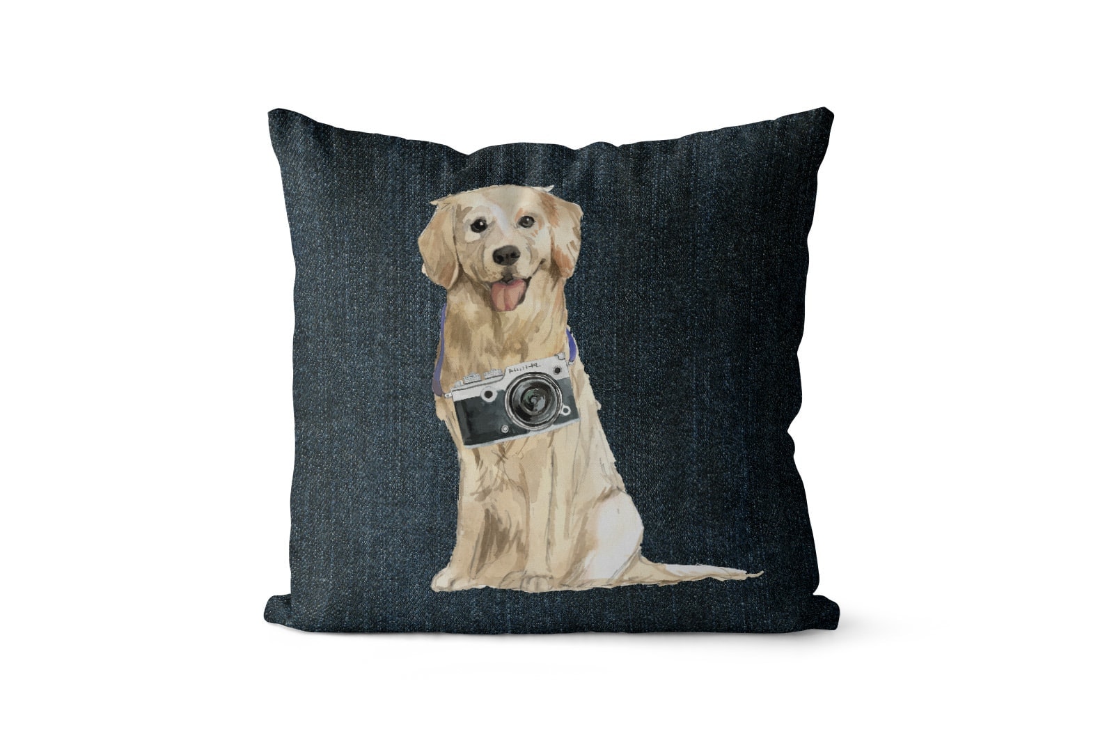Golden Retriever dog Inspired Denim Style Throw Pillow Cushion - Travel collection 9 Golden Retriever dog Inspired Denim Style Throw Pillow Cushion - Travel collection - Image 7
