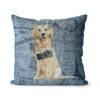Adventure is out there cushion Golden Retriever Faded Ephemera Denim front view