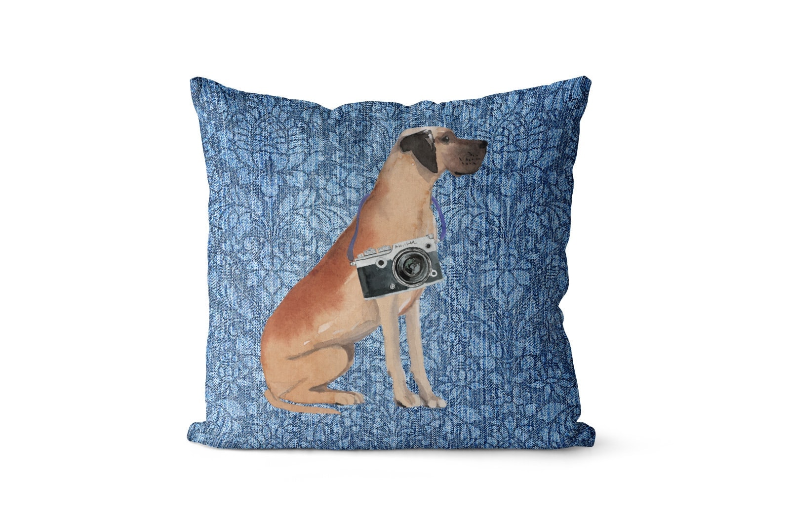 Great Dane dog Inspired Denim Style Throw Pillow Cushion - Travel collection 11 Great Dane dog Inspired Denim Style Throw Pillow Cushion - Travel collection - Image 10