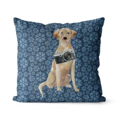Adventure is out there cushion Labrador retriever Daisy Denim front view