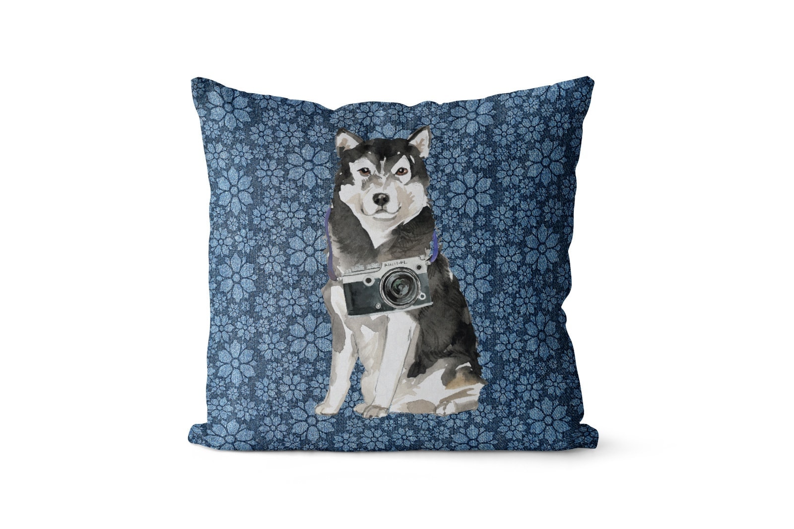 Malamute dog Inspired Denim Style Throw Pillow Cushion - Travel collection 9 Malamute dog Inspired Denim Style Throw Pillow Cushion - Travel collection - Image 8