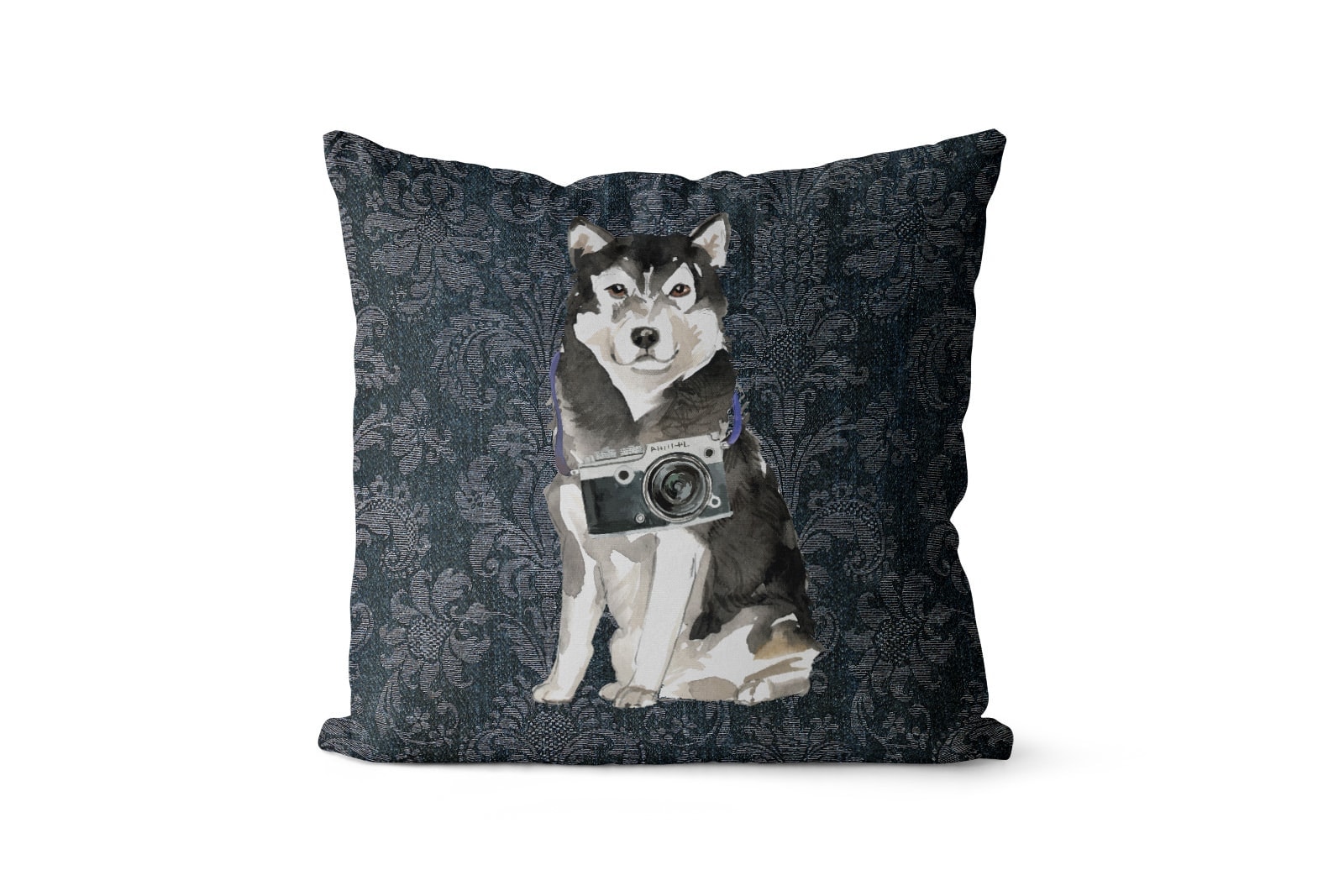 Malamute dog Inspired Denim Style Throw Pillow Cushion - Travel collection 8 Malamute dog Inspired Denim Style Throw Pillow Cushion - Travel collection - Image 7