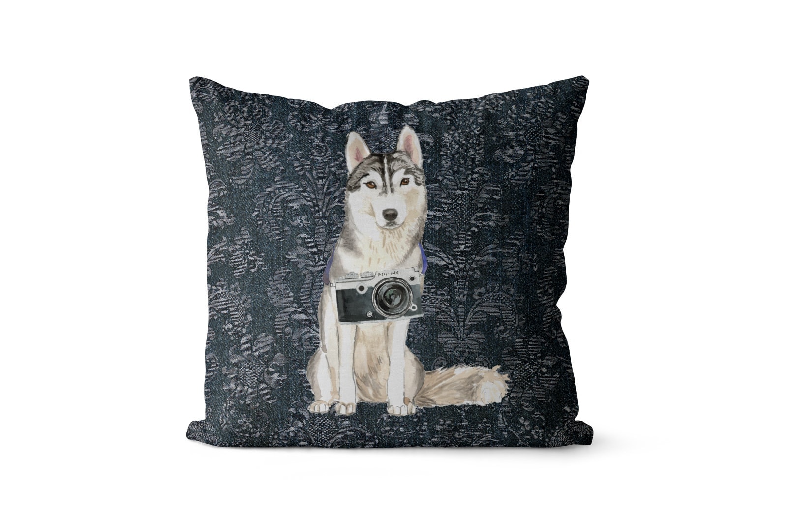 Siberian Husky dog Inspired Denim Style Throw Pillow Cushion - Travel collection 9 Siberian Husky dog Inspired Denim Style Throw Pillow Cushion - Travel collection - Image 8