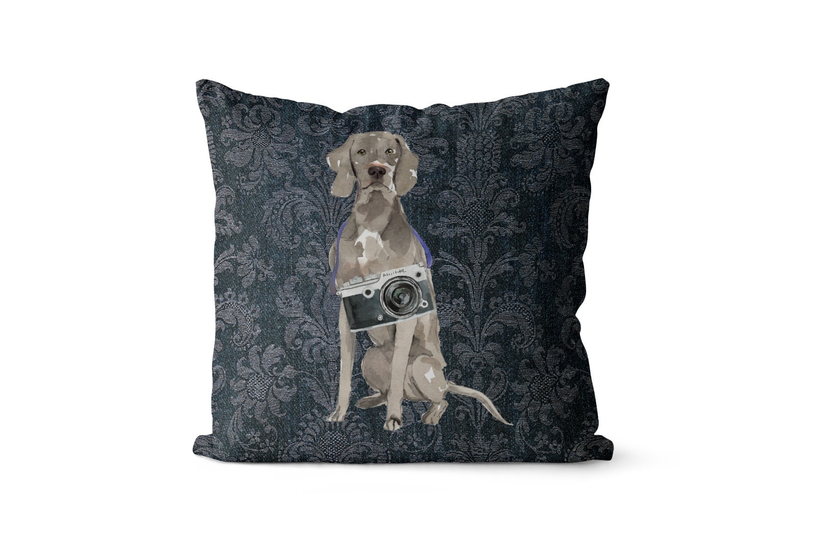 Weimaraner dog Inspired Denim Style Throw Pillow Cushion - Travel collection 8 Weimaraner dog Inspired Denim Style Throw Pillow Cushion - Travel collection - Image 7