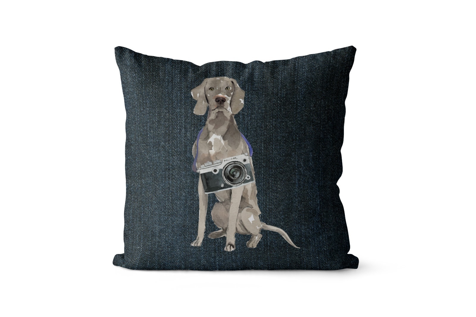 Weimaraner dog Inspired Denim Style Throw Pillow Cushion - Travel collection 7 Weimaraner dog Inspired Denim Style Throw Pillow Cushion - Travel collection - Image 6