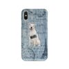 American Staffordshire terrier Denim phone case. 6 Denim styles for your Iphone 15 Pro Max, Iphone 14, 13, 12 to 6 & Samsung Galaxy S23 Ultra, S22, S21 to S6. 2 adventure dogs case denim american staffordshire terrier faded ephemera denim front view