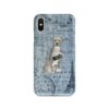 American Staffordshire terrier grey Denim phone case. 6 Denim styles for your Iphone 15 Pro Max, Iphone 14, 13, 12 to 6 & Samsung Galaxy S23 Ultra, S22, S21 to S6. 1 adventure dogs case denim american staffordshire terrier grey faded ephemera denim front view