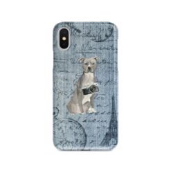 American Staffordshire terrier grey Denim phone case. 6 Denim styles for your Iphone 15 Pro Max, Iphone 14, 13, 12 to 6 & Samsung Galaxy S23 Ultra, S22, S21 to S6.