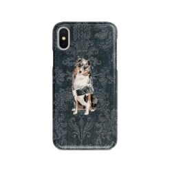 adventure dogs case denim australian shepherd dark damask denim front view