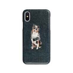 adventure dogs case denim australian shepherd dark denim front view