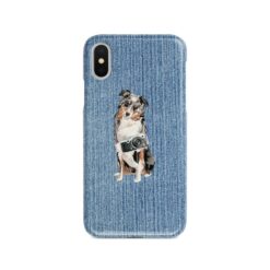 adventure dogs case denim australian shepherd gently faded denim front view