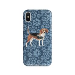 Beagle Denim phone case. 6 Denim styles for your Iphone 15 Pro Max, Iphone 14, 13, 12 to 6 & Samsung Galaxy S23 Ultra, S22, S21 to S6. 11 adventure dogs case denim beagle daisy denim front view