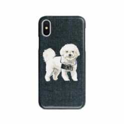 adventure dogs case denim bichon frise dark denim front view