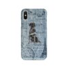 Black Lab Denim phone case. 6 Denim styles for your Iphone 15 Pro Max, Iphone 14, 13, 12 to 6 & Samsung Galaxy S23 Ultra, S22, S21 to S6. 1 adventure dogs case denim black lab faded ephemera denim front view