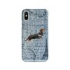adventure dogs case denim black tan dachshund faded ephemera denim front view