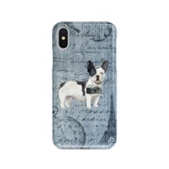 Black&white French bulldog Denim phone case. 6 Denim styles for your Iphone 15 Pro Max, Iphone 14, 13, 12 to 6 & Samsung Galaxy S23 Ultra, S22, S21 to S6.
