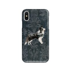 adventure dogs case denim border collie dark damask denim front view