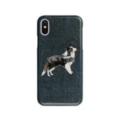 adventure dogs case denim border collie dark denim front view