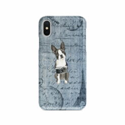 Boston Terrier Denim phone case. 6 Denim styles for your Iphone 15 Pro Max, Iphone 14, 13, 12 to 6 & Samsung Galaxy S23 Ultra, S22, S21 to S6.