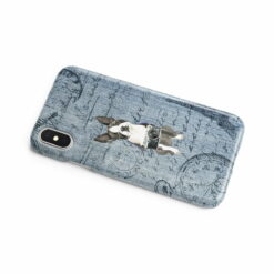 Boston Terrier Denim phone case. 6 Denim styles for your Iphone 15 Pro Max, Iphone 14, 13, 12 to 6 & Samsung Galaxy S23 Ultra, S22, S21 to S6. 16 adventure dogs case denim boston terrier faded ephemera denim side