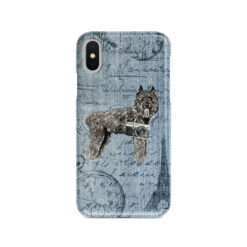 Bouvier des Flandres Denim phone case. 6 Denim styles for your Iphone 15 Pro Max, Iphone 14, 13, 12 to 6 & Samsung Galaxy S23 Ultra, S22, S21 to S6.