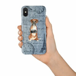 Boxer Denim phone case. 6 Denim styles for your Iphone 15 Pro Max, Iphone 14, 13, 12 to 6 & Samsung Galaxy S23 Ultra, S22, S21 to S6. 15 adventure dogs case denim boxer faded ephemera denim in hand