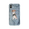 Brittany Denim phone case. 6 Denim styles for your Iphone 15 Pro Max, Iphone 14, 13, 12 to 6 & Samsung Galaxy S23 Ultra, S22, S21 to S6. 2 adventure dogs case denim brittany faded ephemera denim front view
