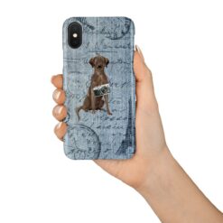Brown Labrador retriever Denim phone case. 6 Denim styles for your Iphone 15 Pro Max, Iphone 14, 13, 12 to 6 & Samsung Galaxy S23 Ultra, S22, S21 to S6. 16 adventure dogs case denim brown labrador retriever faded ephemera denim in hand