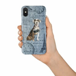 Catahoula Leopard Dog Denim phone case. 6 Denim styles for your Iphone 15 Pro Max, Iphone 14, 13, 12 to 6 & Samsung Galaxy S23 Ultra, S22, S21 to S6. 15 adventure dogs case denim catahoula leopard dog faded ephemera denim in hand