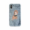 Cavapoo Denim phone case. 6 Denim styles for your Iphone 15 Pro Max, Iphone 14, 13, 12 to 6 & Samsung Galaxy S23 Ultra, S22, S21 to S6. 2 adventure dogs case denim cavapoo faded ephemera denim front view