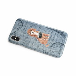 Cavapoo Denim phone case. 6 Denim styles for your Iphone 15 Pro Max, Iphone 14, 13, 12 to 6 & Samsung Galaxy S23 Ultra, S22, S21 to S6. 16 adventure dogs case denim cavapoo faded ephemera denim side